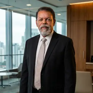 Homem de terno em escritório moderno